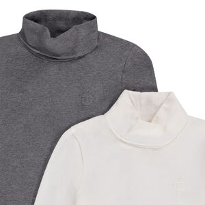 Lot de 2 sous-pulls col roulé en jersey uni garçon 