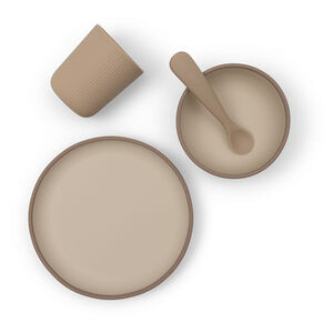 Maaltijdset baby silicone Natural Shades 