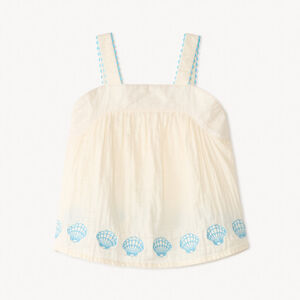 Peplum top met schelpenborduursel voor babymeisjes 