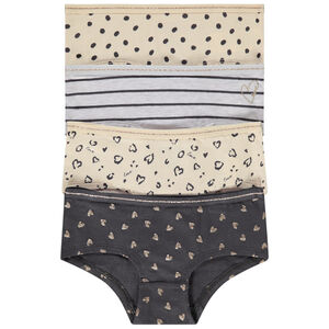Lot de 4 shorties en jersey imprimé fantaisie fille 