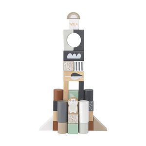 Jeu de construction en bois - 50 pièces 