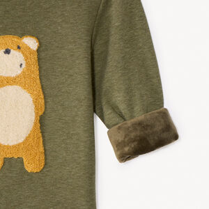 Sweatshirt in fleece met geborduurd lusdier voor babyjongens 
