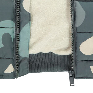 Donsjas met sherpa voering en arty print voor jongens 