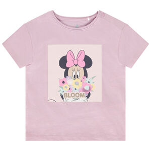 T-shirt manches courtes uni avec print Minnie Disney pour bébé fille 