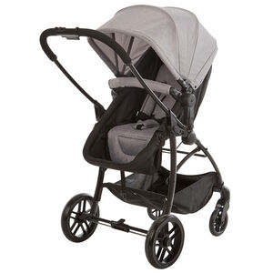 Kinderwagen trio combinatie met autostoel en mand grijs gemêleerd/zwart 