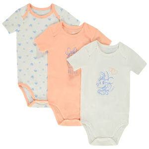Set van 3 korte mouwen bodies Minnie Disney voor babymeisjes met verschillende openingen afhankelijk van de leeftijd 