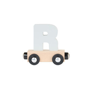 Wagon van hout met de letter "R" - grijs 