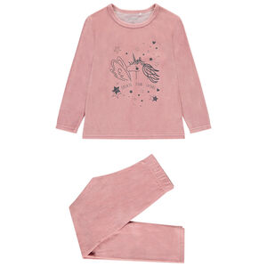 Set pyjama 2 pièces en velours printé pour fille 