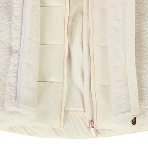 Veste bi-matière en toile et sherpa pour bébé fille 