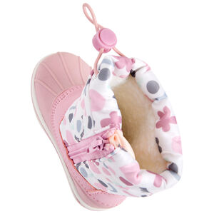 Après-ski rose avec zip et imprimé arty + lien de serrage pour fille 