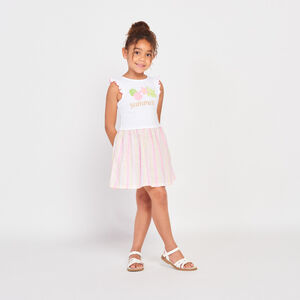 Rok met 2-in-1 effect, print en gestreept, voor meisjes 