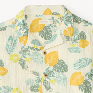 Chemise manches courtes motifs tropicaux garçon 