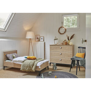 Commode 3 tiroirs Marcel Chêne & noir 