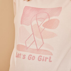 Roze oktober print T-shirt voor dames 