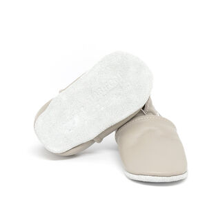 Chaussons souples 3-6M en cuir Babysoft Gris 