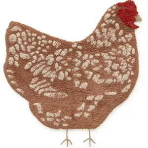 Tapijt katoen wasbaar 110x100cm Animals Chicken 