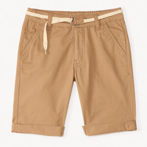 Uni shorts in canvas with lace belt for boys 