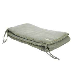 Tour de lit 3 pans en gaze de coton vert 