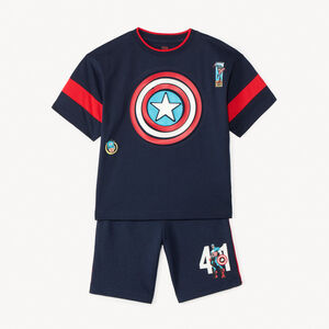 T-shirt + bermuda Captain America Marvel voor jongens 