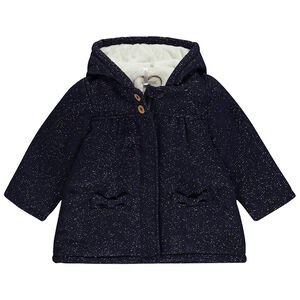 Manteau drap de laine en lurex pailleté pour bébé fille 