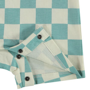 Combishort met dambordprint en skateprint voor baby jongen 