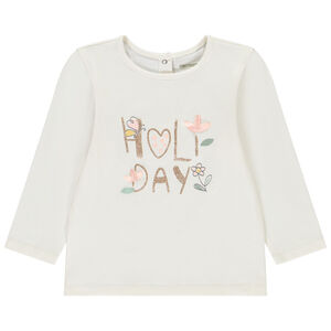 Lange mouwen T-shirt met glinsterend print voor meisjes 