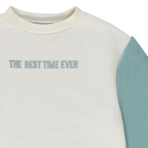 Sweat effet color block avec broderie fille 
