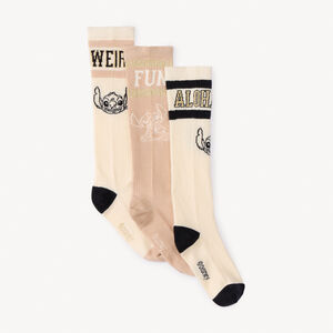 Lot de 3 paires de chaussettes hautes Stitch Disney pour fille 