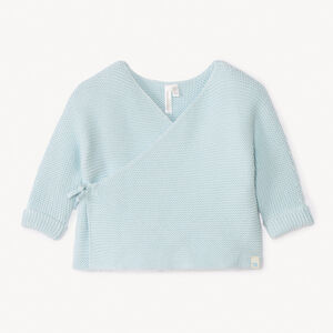 Effen tricot babybustier in mousse ste stitch. 