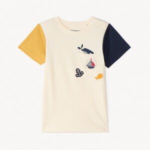 T-shirt manches courtes color block fantaisie pour bébé garçon 