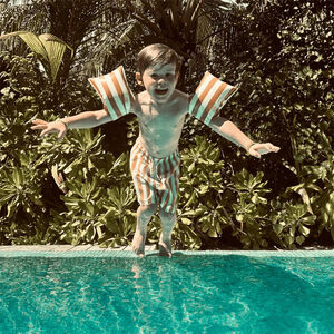 Brassards de natation Jaune Blanc Rayé 0-2 ans  