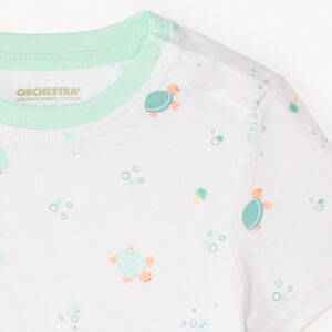 T-shirt met korte mouwen met schildpadprint voor babyjongen 