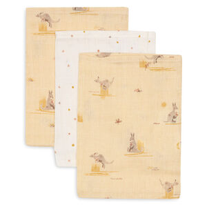 Gant de toilette Gaze de Coton Kangaroots 3pcs 
