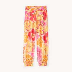Fluweelige culotte met bloemenprint voor meisjes 