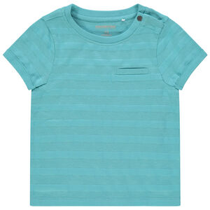 T-shirt manches courtes en maille fantaisie à poche 