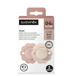 Sucette Wonder silicone Mauve Pâle/Mauve Chalk 0/6M 2pcs 
