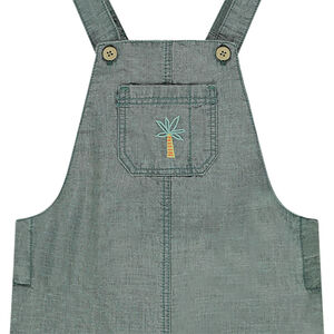 Salopette courte avec broderie palmier pour bébé garçon 