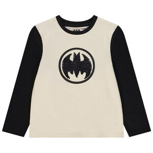 Lange mouwen T-shirt Batman Warner met magische pailletten voor jongens 