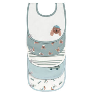 Lot de 5 bavoirs imperméable coton bio Tiny Team Chien 