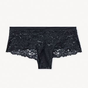 Shorty en dentelle unie pour femme 