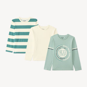 Lot de 3 t-shirts garçon manches longues fantaisie 