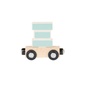 Houten "XI" wagon - blauw 