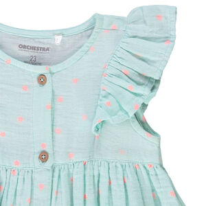 Ensemble 3 pièces robe + bloomer + bandeau à pois pour bébé fille 