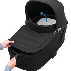 Draagmand Sense twillic zwart met éénhandig verstelbaar matras 
