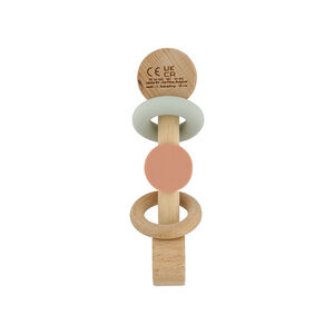 Hochet en silicone et bois Mrs Cat  