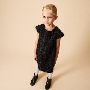 Robe de fête manches courtes à franges pour fille 