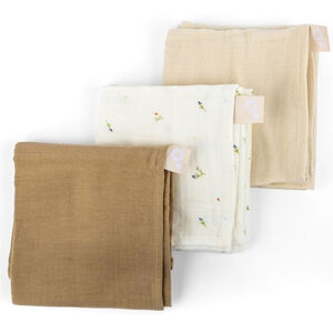 Lot de 3 langes tetra mousseline sweety cream 