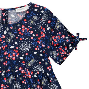 Tuniek met korte mouwen en bloemenprint voor meisjes 