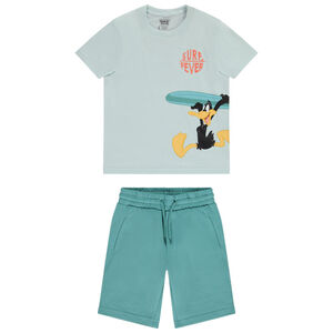 Set T-shirt met korte mouwen Daffy Duck Warner + bermuda voor jongen 