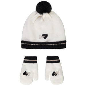 Muts + wanten met harten voor meisjesbaby 